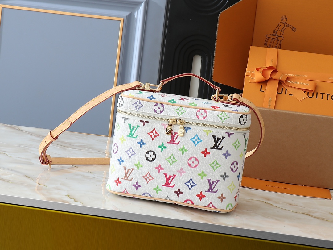 LV Classic Handbag Monogram Canvas Padlock Detail Luxury Handbag